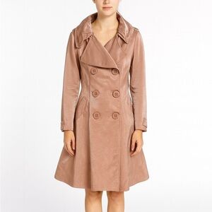 Yoana Baraschi Bronze Iridescent Long Trench Jacket